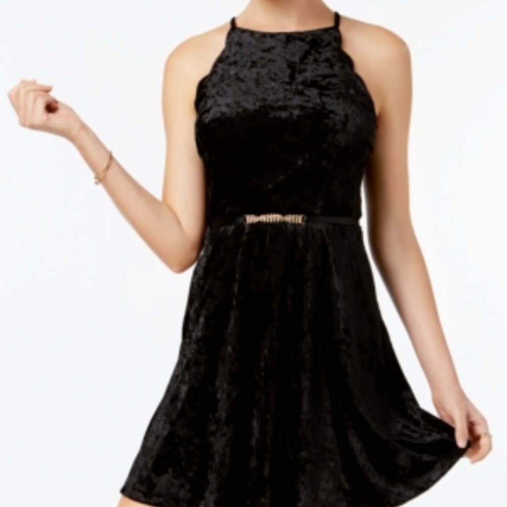 BCX Black Velour Dress NWT.